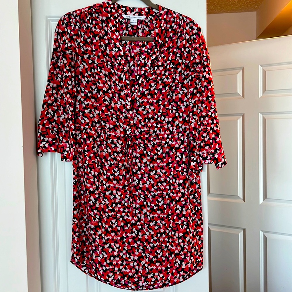 DVF 100% silk drawstring waist dress size 0